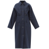 Women's Waxed Cotton Blue Long coat