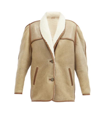 Women's Beige Shearling Flight Jacket