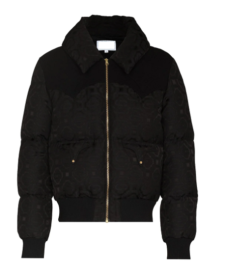 Monogram Black Padded Puffer Flight Jacket