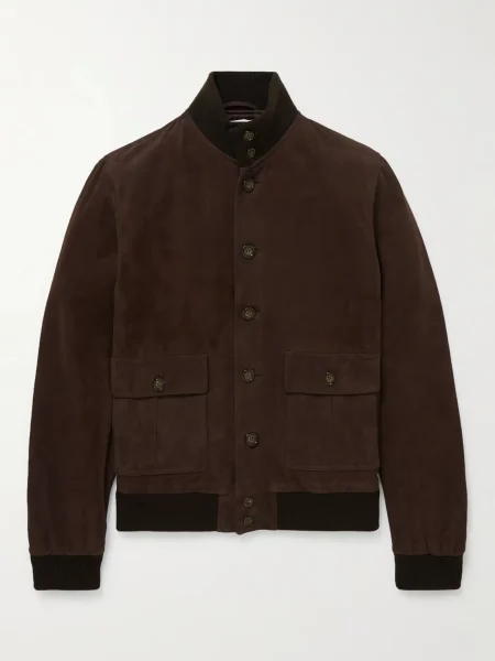 Slim Suede Bomber Jacket