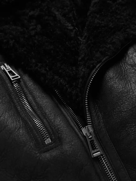 Slim Fit Shearling Full Leather Jacket