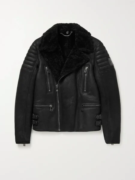 Slim Fit Shearling Lined Full Leather Jacket