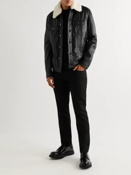 Shearling Padded Leather Jacket