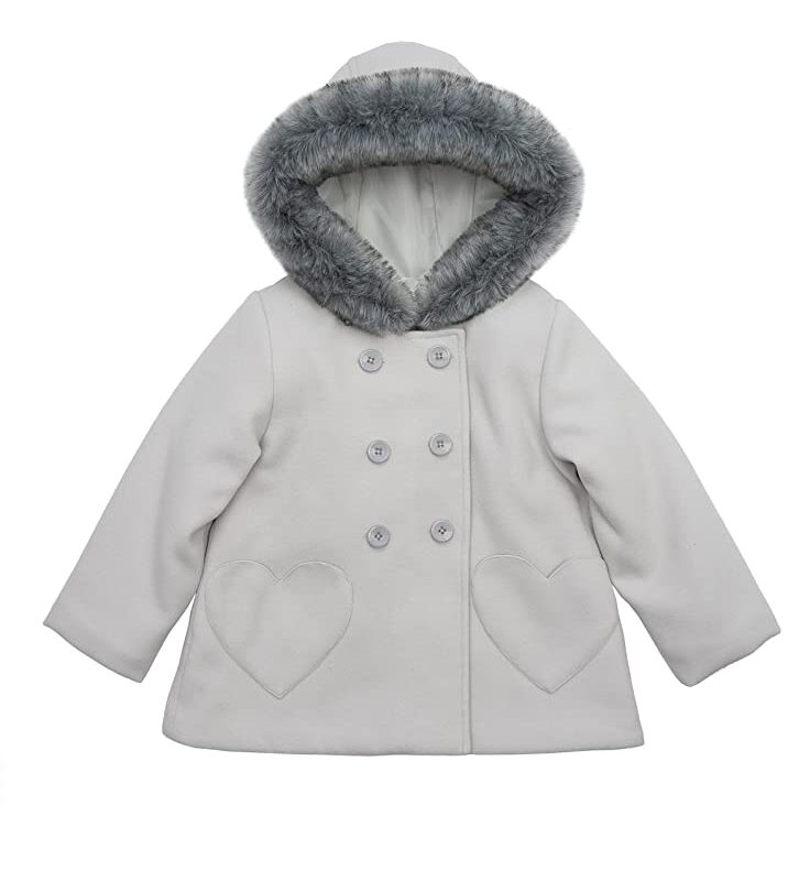 Faux Wool Hooded Winter Kid's Pea Coat