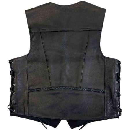 Back view of Legendary Leather Black Vest