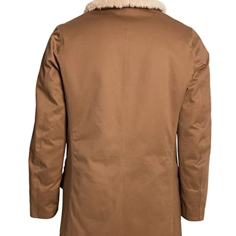 Back view of Men's Cotton Shearling Pea Coat