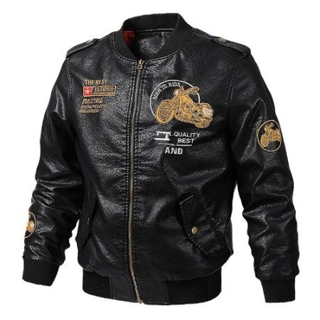 Black Army Flight Leather Jacket