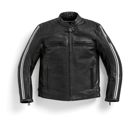Leather Motorcycle TwinStripes Jacket