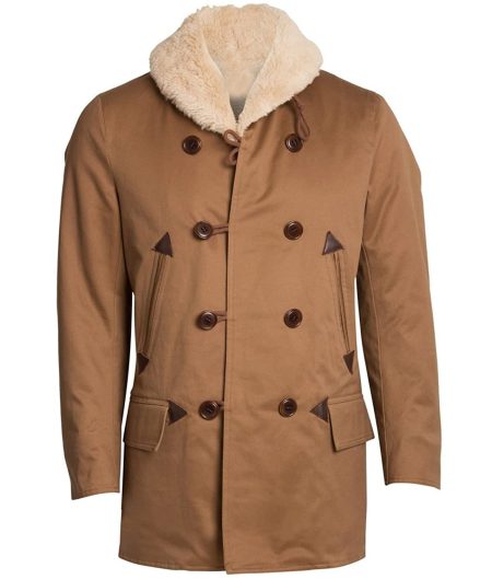 Men's Cotton Shearling Pea Coat