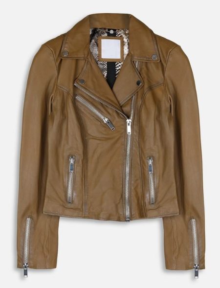 Women's Brown Leather Biker Jacket