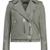 Grey Leather Motorcycle Jacket