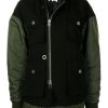 Women's Black Paneled Military Jacket
