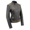 Women's Laced Detail Distressed Jacket
