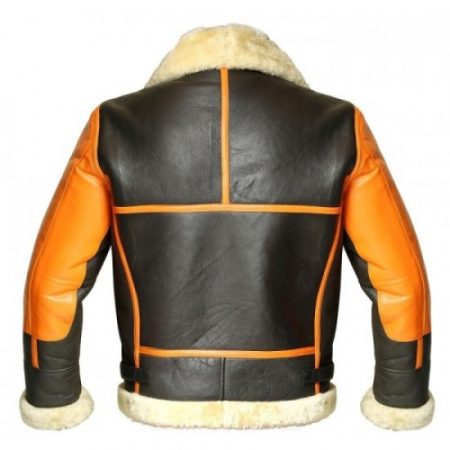 Back view of B3 Bomber Aviator Flying Shearling Jacket