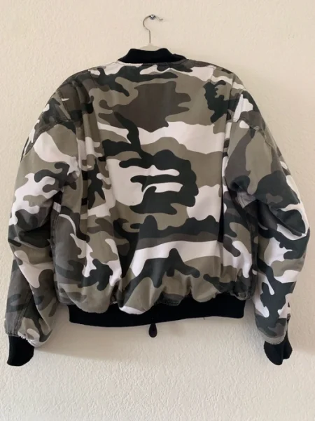 Back view of Men's Military Vintage Camo Jacket