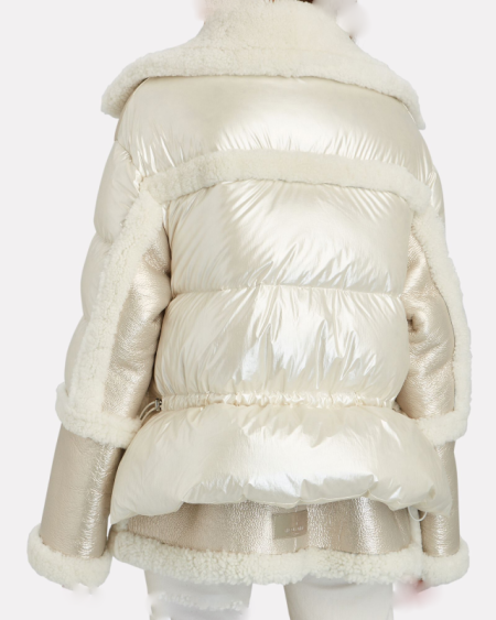 Back view of Montaigne Shearling Puffer Jacket