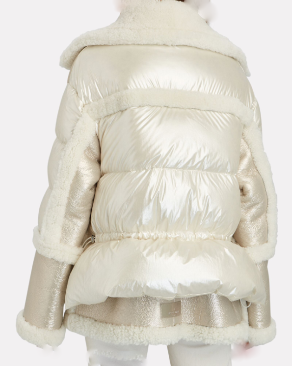 Back view of Montaigne Shearling Puffer Jacket