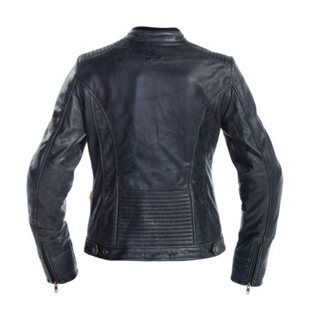 Back view of Women's Moto Black Leather Jacket