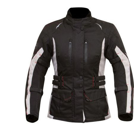Black/White Women's Moto Polyester Jacket