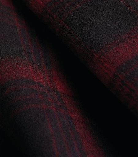 Fabric Check Faux Fur Collar Flight Jacket