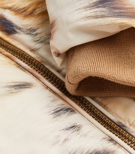 Lynx Print Puffer Parka Jacket