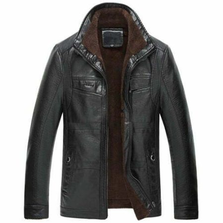 Men’s Winter Sherpa Lined Leather Jacket
