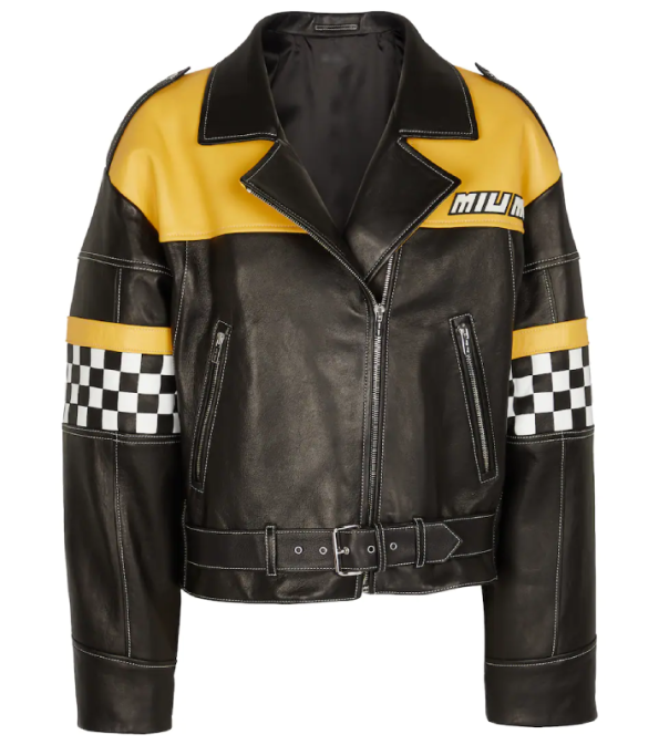 Men's Belted Leather Biker Jacket