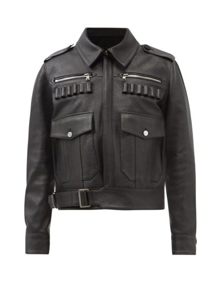 Men's Black Leather Aviator Jacket