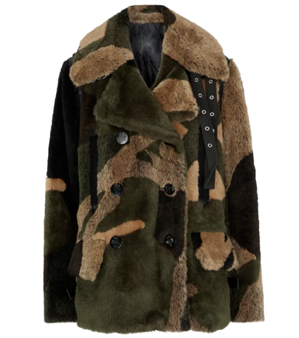 Men's Camo-Print Faux Fur Jacket