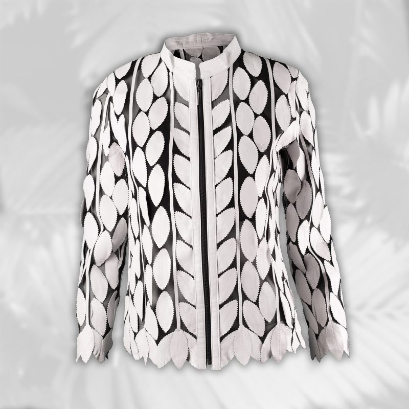 White-Women’s-Genuine-Leather-Leaf-Jacket