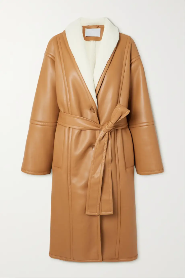Women's Belted Faux Shearling Coat