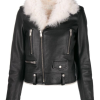 Women's Black Biker Shearling Jacket