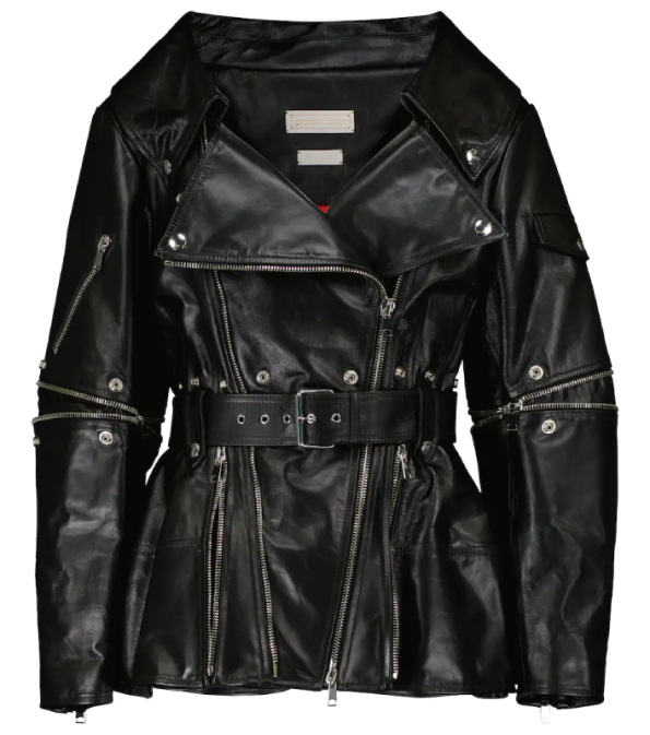Women's Calf Leather Biker Jacket