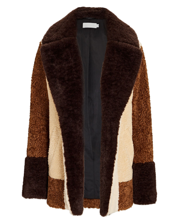 Women's Faux Shearling Patchwork Coat