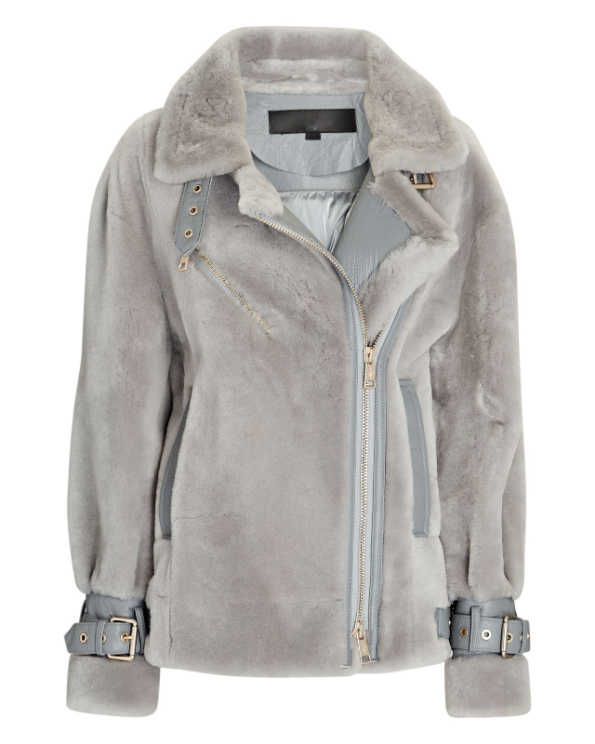 Women's Shearling Puffer Aviator Jacket