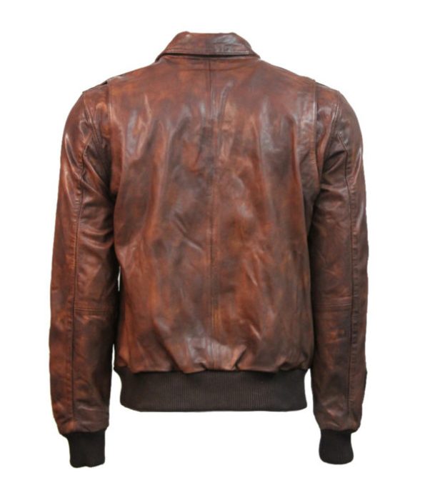 Back view of Top Gun Flying Tigers Leather Jacket