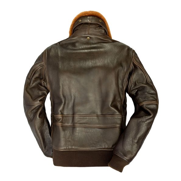 Back view of U.S. Navy Lambskin G-1 Flight Jacket