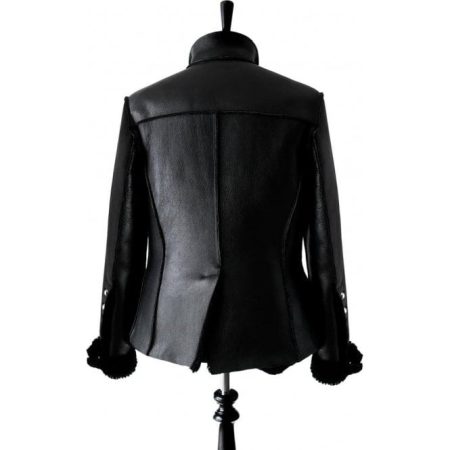 Back view of Women's Slim Fit Biker Leather Jacket