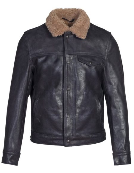 Men's Buffalo Leather Trucker Jacket