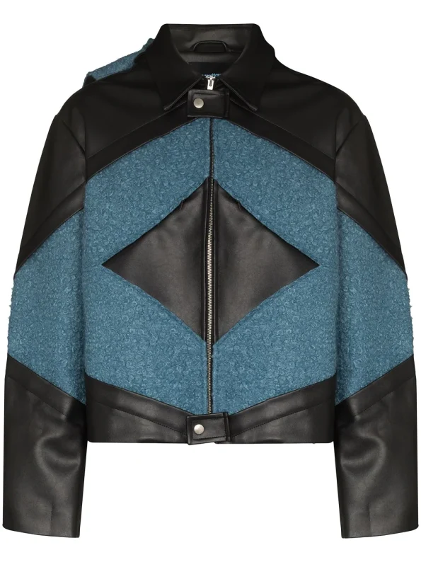 Men's Moto Leather Wool Jacket