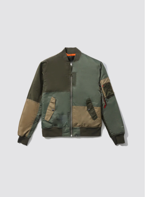 Olive Ma-1 Patchwork Jacket