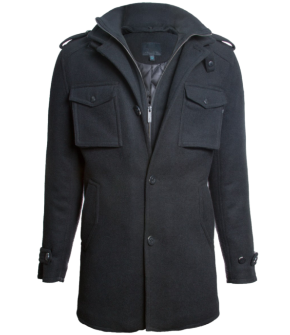 Top Gun Men’s Slim Fit Wool Pea Coat