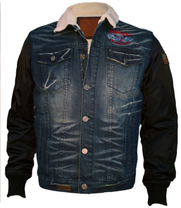 Top Gun Sherpa Lined Denim Nylon Jacket