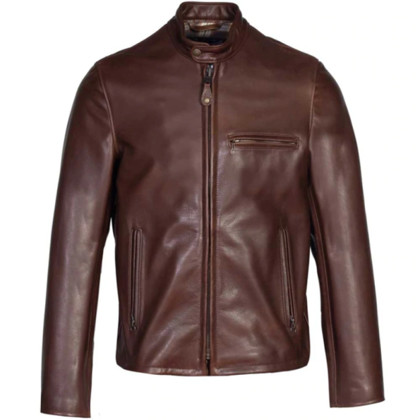 Waxy Cowhide Cafe Racer Jacket