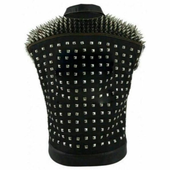 Back Studded Leather Vest