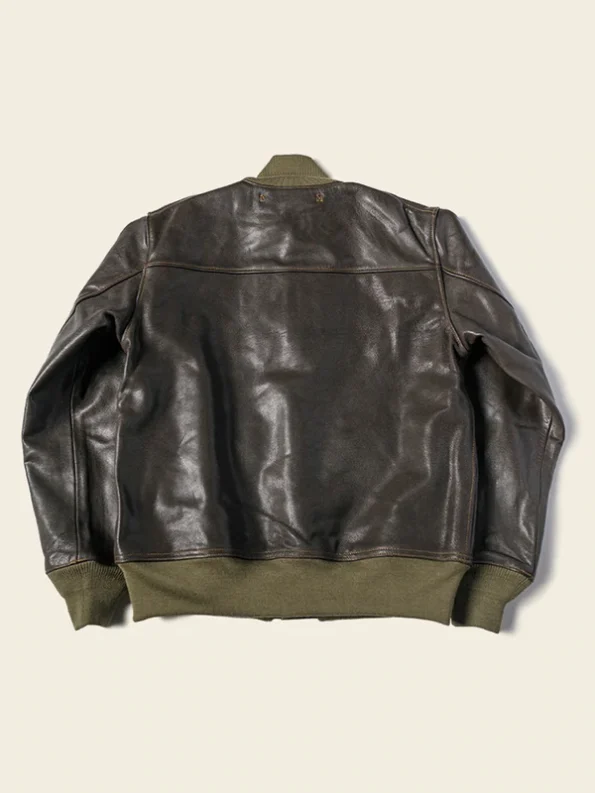 Back view of Leather Flight Jacket