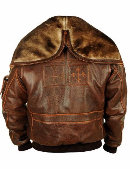 Back view of Top Gun Cap Aviator Leather Jacket