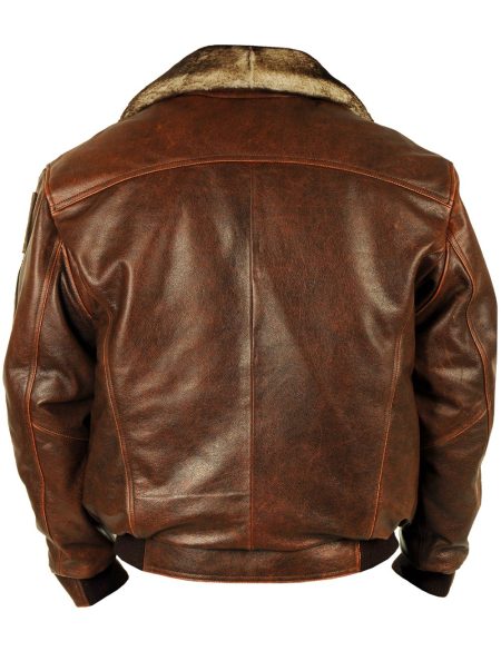 Back view of Top Gun Flight Leather Jacket