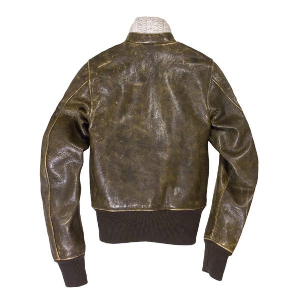 Back Leather Women Sweater Jacket