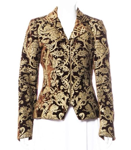 Gold Leafing Velvet Blazer